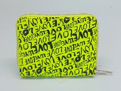 Neon green print wallet